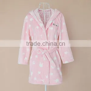 Printing Plush Fleece Bathrobe Pajama Fleece Gowns for Kids thumbnail-3