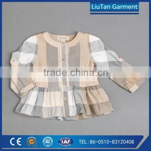 Yarn Dye Cotton Plaid Shirt Kids Clothes Baby Children thumbnail-2