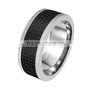 Black Plating Titanium Jewelry Men's Ring , Tungsten Carbide Rings for Men thumbnail-2