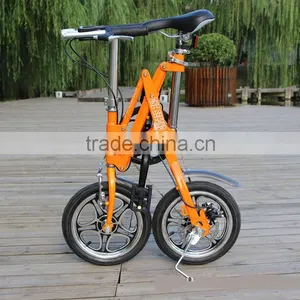 Lightweight 14-Inch Variable Speed Folding Bike Portable Folding Bicycle Mini Folding Bicycle City Bike White Black Orange Green thumbnail-5