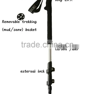 Xia Guang Three Sections Carbon Fiber Long EVA White Telescopic Trekking Pole Nordic Walking Stick thumbnail-1