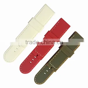 High Quality 22mm Watch Silicone Rubber Band With Stitching thumbnail-2