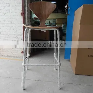 Cherner Bar Chair Chrome Leg Bentwood Bar Stool Factory Price Direct thumbnail-1