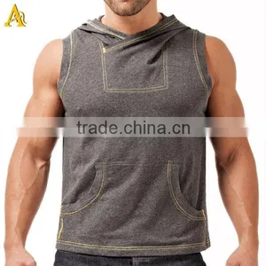 Red Sleeveless Hoodie Zip up Mens Sleeveless Hoodie thumbnail-2