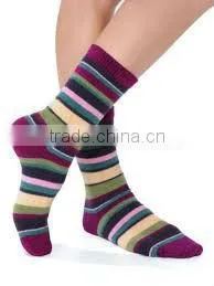 Custom Ladies Striped Crew Socks Ladies Socks thumbnail-1