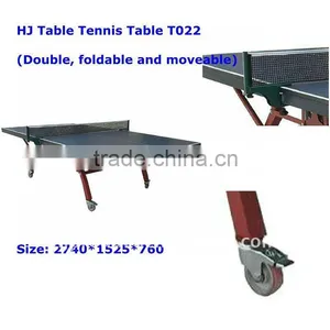 MDF Indoor Table Tennis Table Double Folding up Moveable Table Tennis Table for Sale thumbnail-3