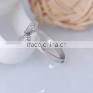 Pure Silver Evil and Angel Love Ring With Zircon Double Hearts thumbnail-2