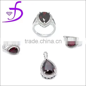 China Wholesale 925 Silver Jewelry Set Zircon Stone Jewelry Set Wholesale Silver Jewelry Set thumbnail-1