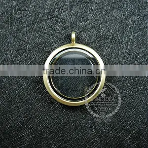 30mm Bronze Vintage Style Alloy Round Photo Locket Vintage Style Fold Photo Locket Pendant Charm 1111049 thumbnail-1