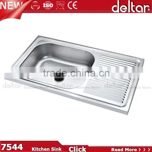 Double Bowl Kitchen Sink With Drainboard, One Piece Kitchen Sink and Countertop, Cheap Price Philippines Kitchen Sink 201 thumbnail-4