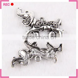 Dog Shaped Metal Pendant Designs for Women, Imitate Antique Silver Dog Pendant thumbnail-1