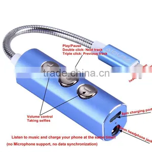 8pin To 3.5mm Audio Charge Adapter With Volume Control For IPhone 7/Plus-Listening To Music While Charging Your Phone thumbnail-1