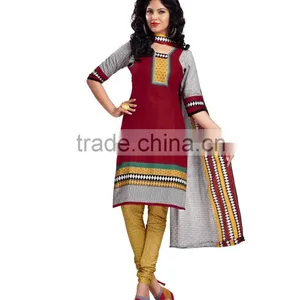 Red Ladies Dress Material Wholesalers in Mumbai thumbnail-1