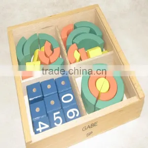 Wooden Froebel Gabe 5P Teaching Assist Tool Learning Educational Preschool Training Numbers and Shapes Toys thumbnail-1