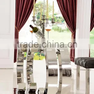 TH286-1 Modern Temperen Glass Stainless Steel Legs Dining Table thumbnail-2
