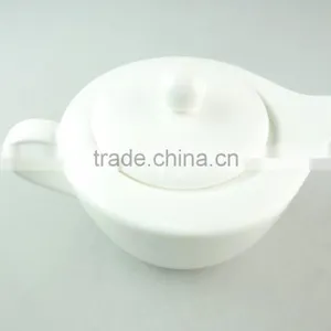 Unique Shape White Ceramic Teapot Coffee Pot in Stock thumbnail-2