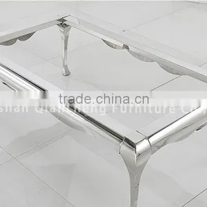 Simple Marble Coffee Table With 4 Stainless Steel Legs thumbnail-5