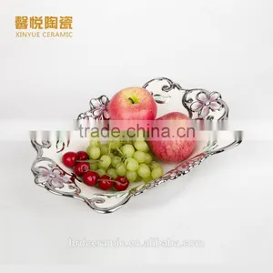 Hotel Used Dinnerware Porcelain Plates,deep Fruit Plate Golden Porcelain thumbnail-1