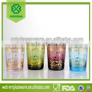 Colorful Gold Flower Design Water Cup thumbnail-1