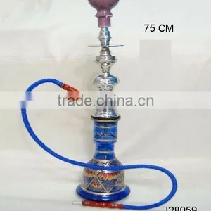 Blue Glass Hookah Painted With Metal and Ceramic Parts thumbnail-1