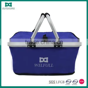 600D Polyester Folding Cooler Picnic Basket thumbnail-1