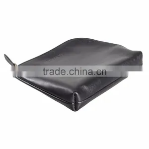 Women Genuine Leather Makeup Bag Professional Cosmetic Cases Black Color Phone Pouch Clutch Bag thumbnail-6