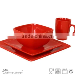 Square Cheap High Qulity Stoneware Ceramic Dinner Set thumbnail-2
