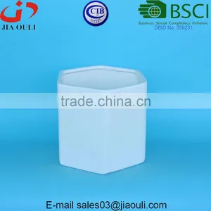 Hexagon White Ceramic Plant Pots Succulent Planters thumbnail-4