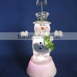 Acrylic Led Lighting Snowman Gift Box Card Holder for Office Supplier thumbnail-1