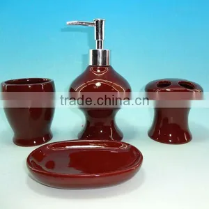 Purple Ceramic Bathroom Accessories Set thumbnail-1