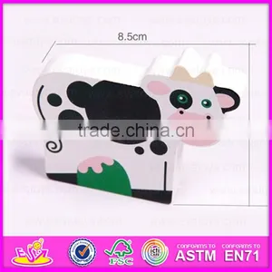 Kid's Intelligence Wooden Pull Along Train Toy With Animal Blocks W05C019 thumbnail-6