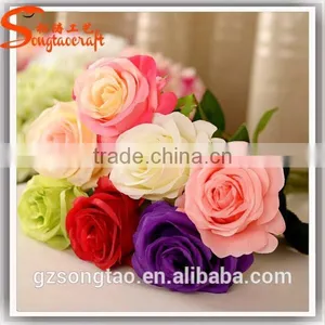 Factory Price Wholsale China Artificial Flower Decor Wedding Artificial Chinese Rose Flower Fake Decoration Flower thumbnail-4