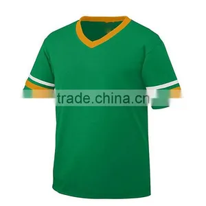 Sports Jersey Summer Cool Men Tee Cotton Sportswear Knit Contrast Two Tone Stripe Sleeve T Shirt Football Jersey New Model thumbnail-5