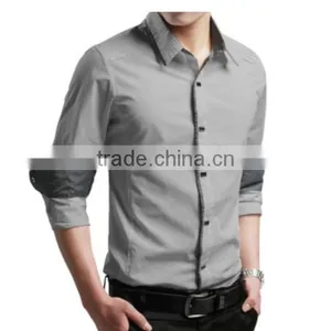 Bulk Buy Clothing Hot Sale Fashion Men Casual Shirt Cheap Cotton Gents Shirts thumbnail-1
