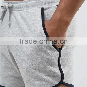 High Quality New Design Custom Drawstring Waistband Super Short 100% Cotton Jersey Fabric Grey Men's Board Sporting Shorts thumbnail-3