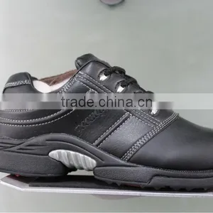 Classic Black Genuine Leather Golf Shoes With Spike for Business, Brand Factory Shoes Sport for Men Women thumbnail-1