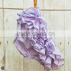 New Design Kids Boutique Clothing Baby Cotton Diaper Cover Bloomers Baby Girl Soft Gingham Underwear Ruffle Shorts thumbnail-4