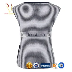 Short Sleeve Long Dress Pattern Knitted Cashmere Sweater thumbnail-2