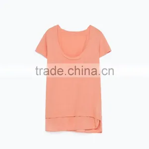 New Style Short Sleeve Round Neck Combined Hem Stringer Tank Top Wholesale thumbnail-5