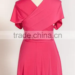 Elegant Cap Sleeves Oversized Maternity Clothes Women Fucsia Maternity Dress thumbnail-4