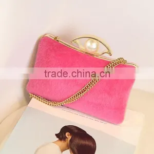 Nice Fashion Washing Fur Effect PU Leather Fur Ladies Handbag thumbnail-4