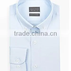 Light Blue Poplin Latest Design Mens Casual Dress Shirts thumbnail-1