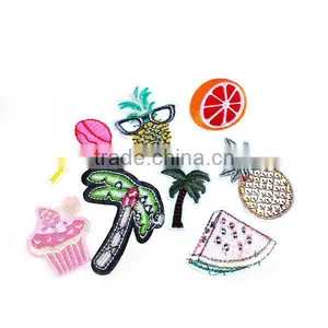 Fabric Iron On Patches At Random Coconut Tree Food Clothing Brand Patch thumbnail-2