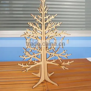 Christmas Tree Decoration Laser Cut Hollow Out Wood Chip Craft thumbnail-1