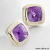 Sell DY 18K Gold Sterling Silver With Amethyst Earrings thumbnail-1