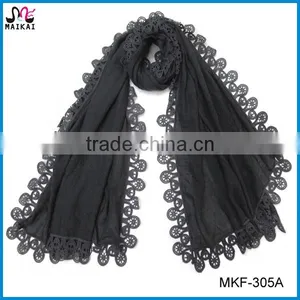 Latest New Design Beautiful Lace Fashion Lady Scarf thumbnail-1