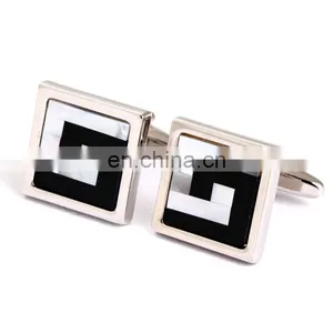 Luxury Cufflinks Black White Square Wedding Cufflinks thumbnail-1