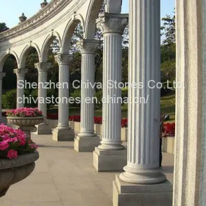 Hollow /Solid Marble Pillar Granite Sandstone Fluted Roman Stone Column Marble /granite Column Ionic Column thumbnail-4