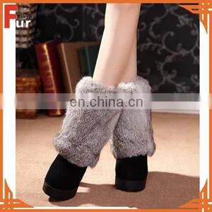 100% Real Rabbit Fur Boot Cuff / Boot Topper thumbnail-2