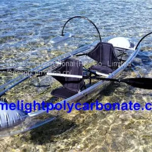 Clear Polycarbonate Kayak With Outrigger Balance System, Transparent Kayak, Clear Kayak, Transparent Canoe, Clear Canoe thumbnail-1